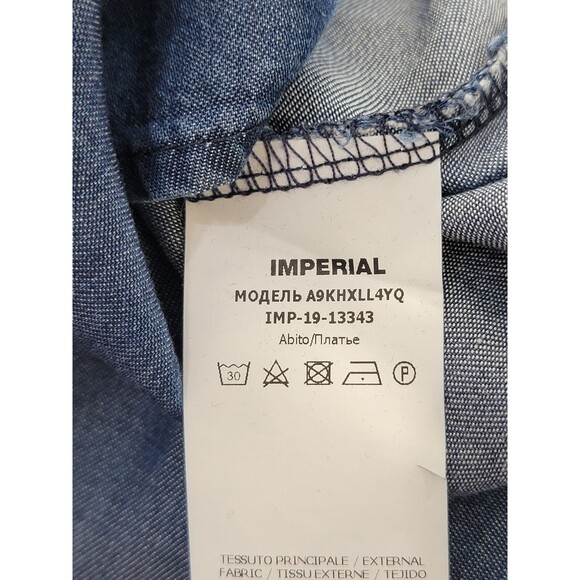 Imperial S Designer Denim Gusseted Off Shoulder Tunic Shirt Top Blouse EUC - Picture 12 of 15